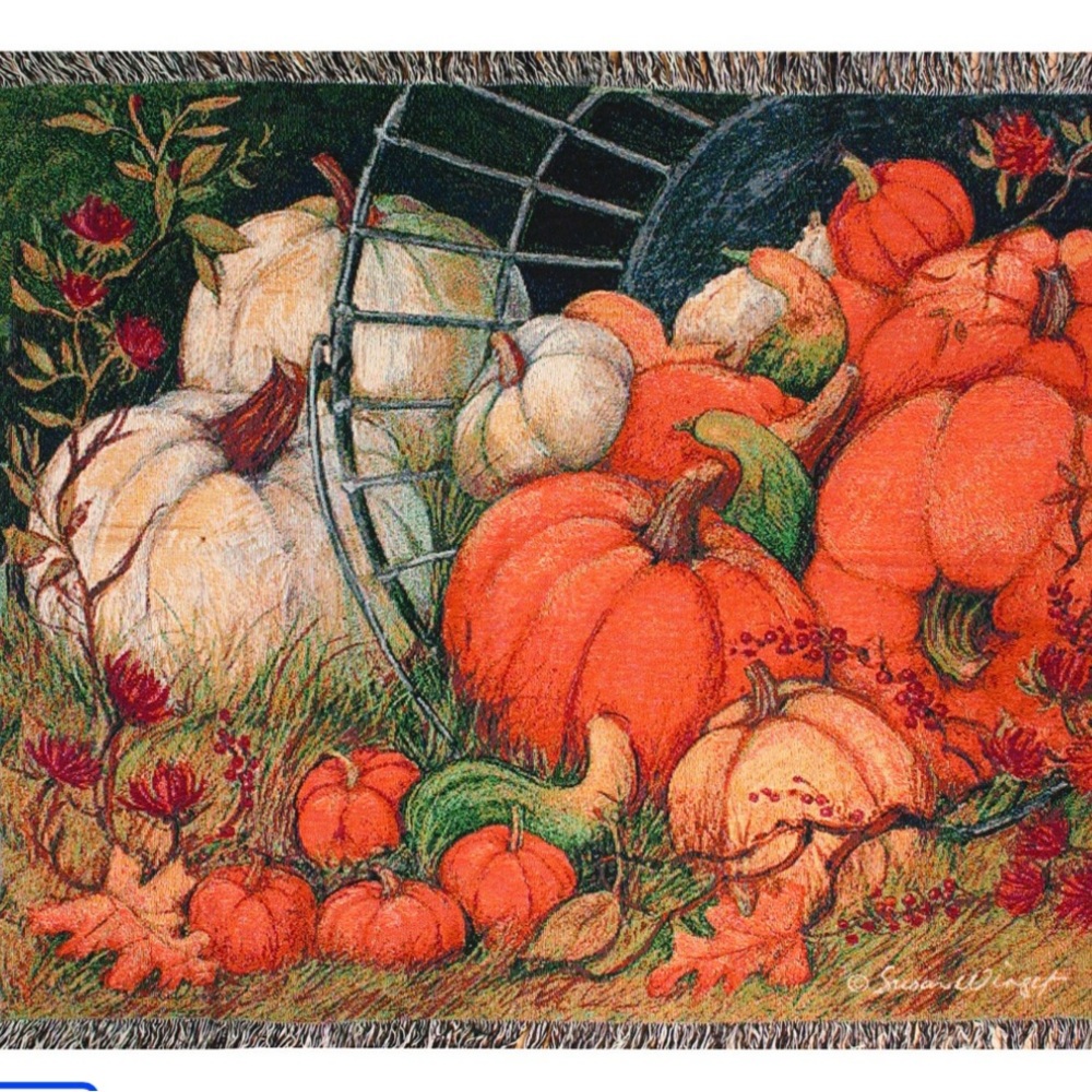 Tapestry Pumpkin Garden Throw by Susan Winget